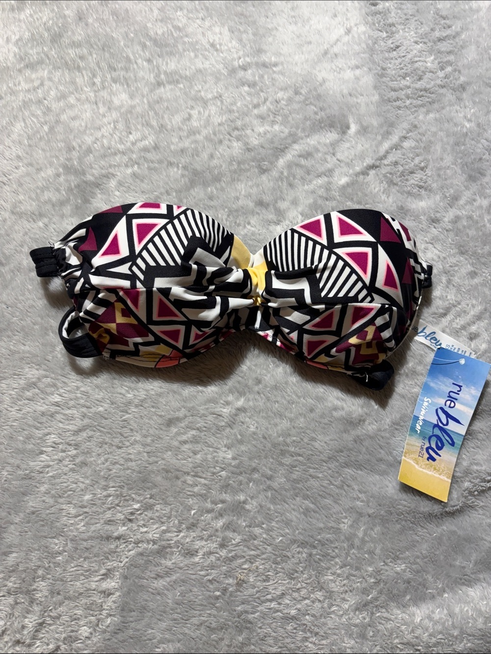 Rue21 Rue Bleu Strapless Bikini Top - Black, White, Magenta, Yellow XS